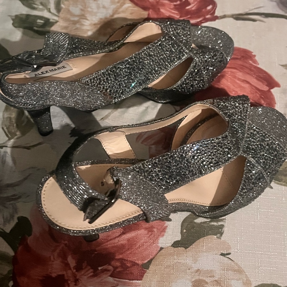 Alex Marie Glittering Silver Heels